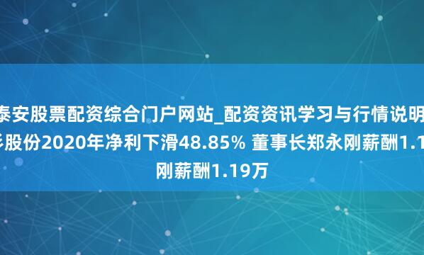 泰安股票配资综合门户网站_配资资讯学习与行情说明 杉杉股份2020年净利下滑48.85% 董事长郑永刚薪酬1.19万